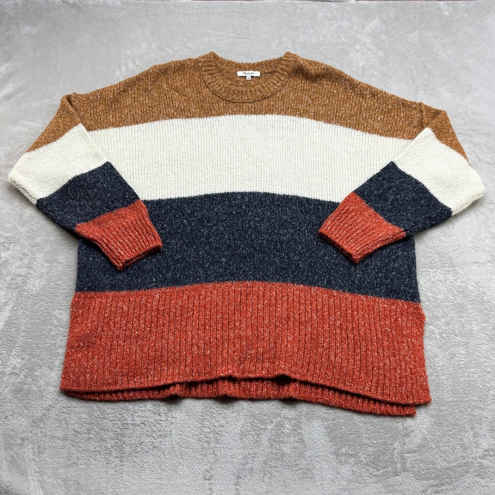 Madewell Baxter Tunic Sweater Women's XXL Colorblock Alpaca Blend Striped Preppy